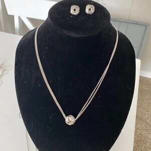Sterling Silver Necklace with Earrings
